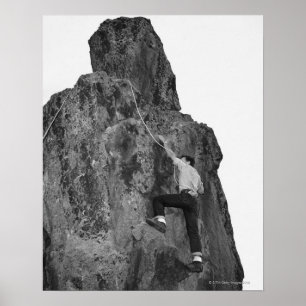 Póster Man Rock Climbing