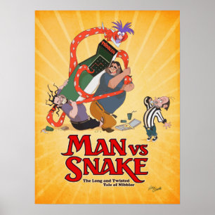 Póster MAN VS SNAKE Don Bluth Poster de Kickstarter
