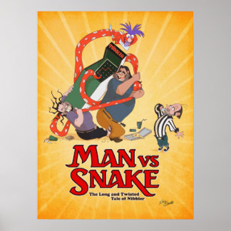 Póster MAN VS SNAKE Don Bluth Poster de Kickstarter