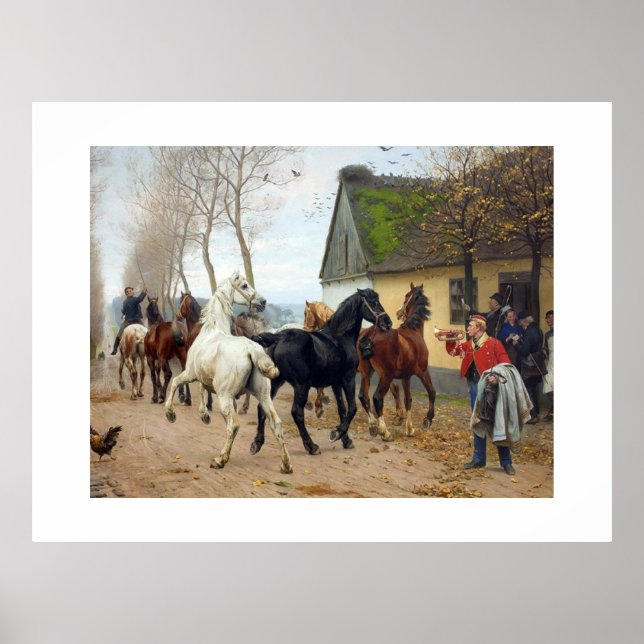 Póster Manada de caballos circa 1878 (Frente)