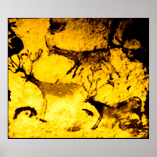 Póster Manada de ciervos de Lascaux