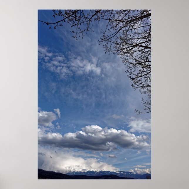 Póster Manada de nubes sobre montañas Fagaras Rumania (Frente)