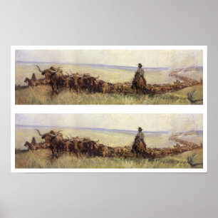 Póster Manada de senderos a Wyoming por WHD Koerner