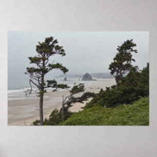 Póster Mañana brumosa en Cannon Beach, Oregon