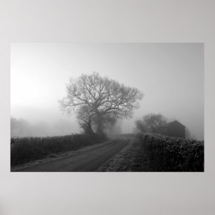 Póster Mañana de Invierno Misty: Cheshire, Inglaterra