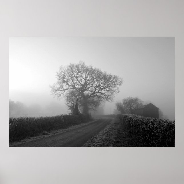 Póster Mañana de Invierno Misty: Cheshire, Inglaterra (Frente)