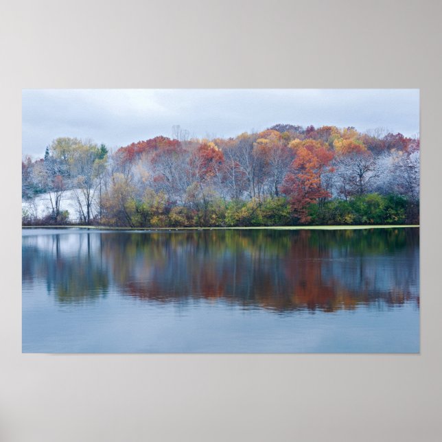 Póster Mañana de otoño nevado en Marthaler Park (Frente)