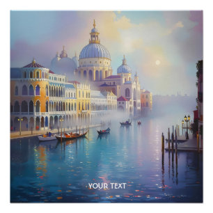 Póster Mañana de Venecia brumosa de fantasía linda