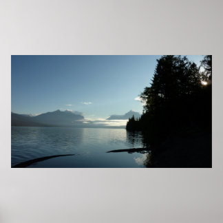 Póster Mañana en el lago McDonald en el Parque Nacional G