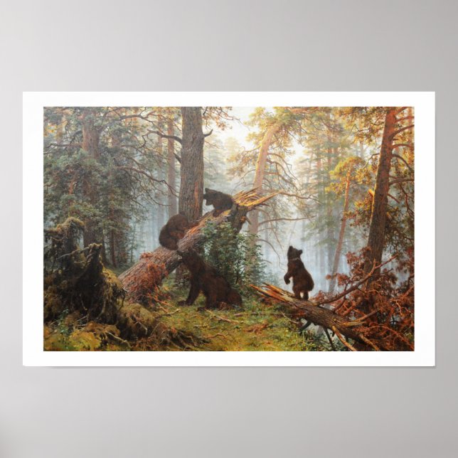 Póster Mañana en un bosque de pinos (Frente)