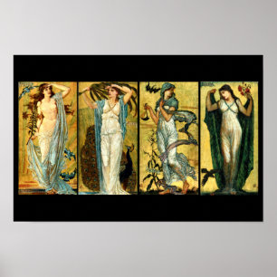 Póster Mañana, Mediodía, Tarde, Noche por Walter Crane 18