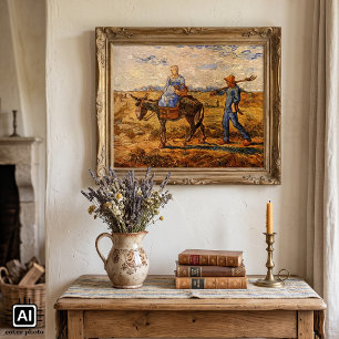 Póster Mañana, Pareja de Campesinos por Vincent van Gogh