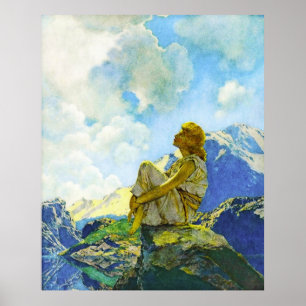 Póster Mañana (primavera), por Maxfield Parrish