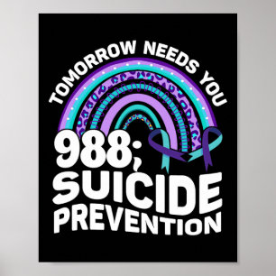 Póster Mañana te necesita 988 Conciencia de Prevención de