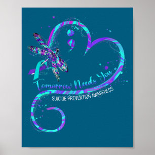 Póster Mañana Te Necesita Prevención del Suicidio Concien
