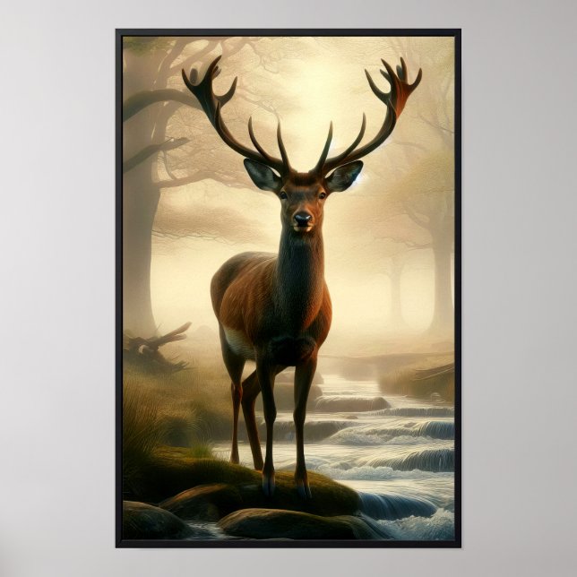 Póster Mañana tranquila en los bosques con marco opcional (Frente)