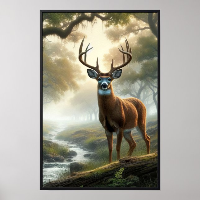 Póster Mañana tranquila en los bosques con marco opcional (Frente)