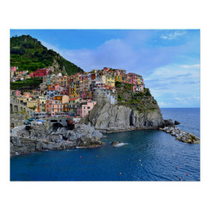 Póster Manarola Cinq Terre Italia Europa Pueblo Costero