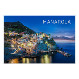 Póster Manarola Cinque Terre La Spezia Italia Panorama