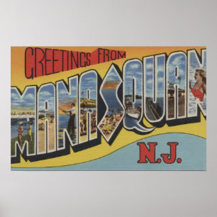 Póster Manasquán, Nueva Jersey - Escenas de letras grande