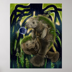 Póster Manatee de equilibrio frágil