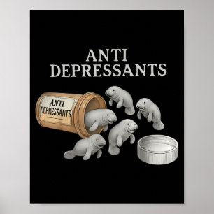 Póster Manatíes antidepresivos