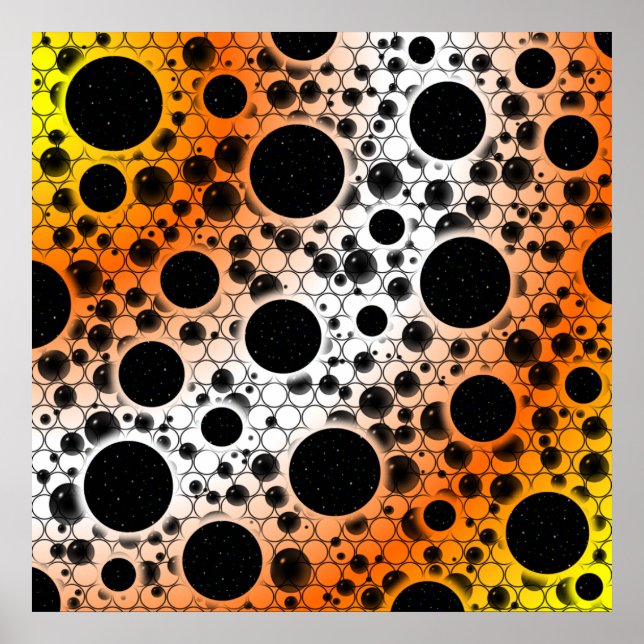 Póster Mancha de Burbuja Espacial - Amarillo/Naranja/Blan (Frente)
