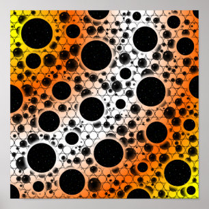 Póster Mancha de Burbuja Espacial - Amarillo/Naranja/Blan
