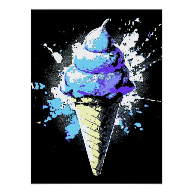 Póster Mancha de helado abstracto angustiado (Anverso)
