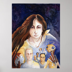 Póster Mancha el poster del infante de marina del espacio