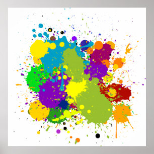 Póster Manchas Tinta de Colores