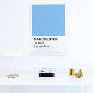 Póster Manchester Blue Cityzen - Ancho completo