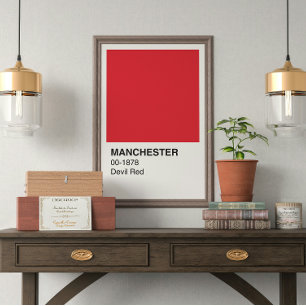 Póster Manchester Devil Red - Frontera Blanca