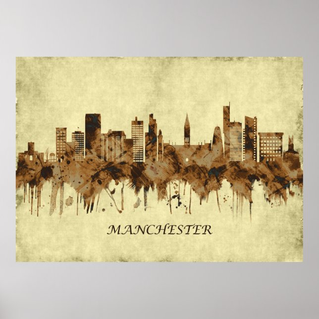 Póster Manchester England Cityscape (Frente)