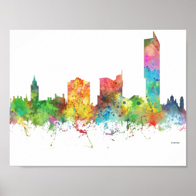 PÓSTER MANCHESTER ENGLAND SKYLINE (Frente)