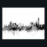 Póster Manchester England Skyline<br><div class="desc">Watercolor art print of the skyline of Manchester,  England,  United Kingdom</div>