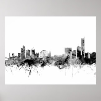 Póster Manchester England Skyline