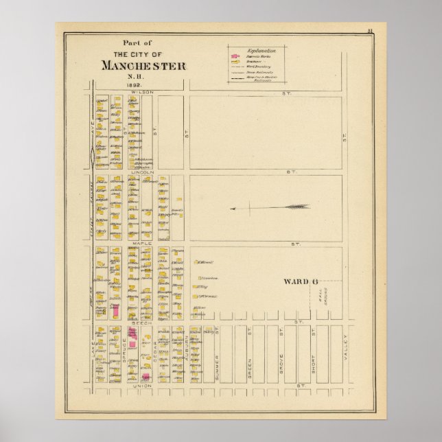 Póster Manchester, NH, Ward 6 (Frente)