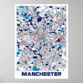 Póster Manchester - United Kingdom MilkTea City Map