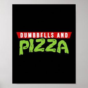 Póster Mancuernas y pizza divertida tortuga linda tema gi