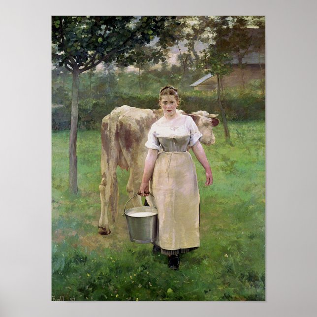 Póster Manda Lametrie, The Farm Maid, 1887 (Frente)