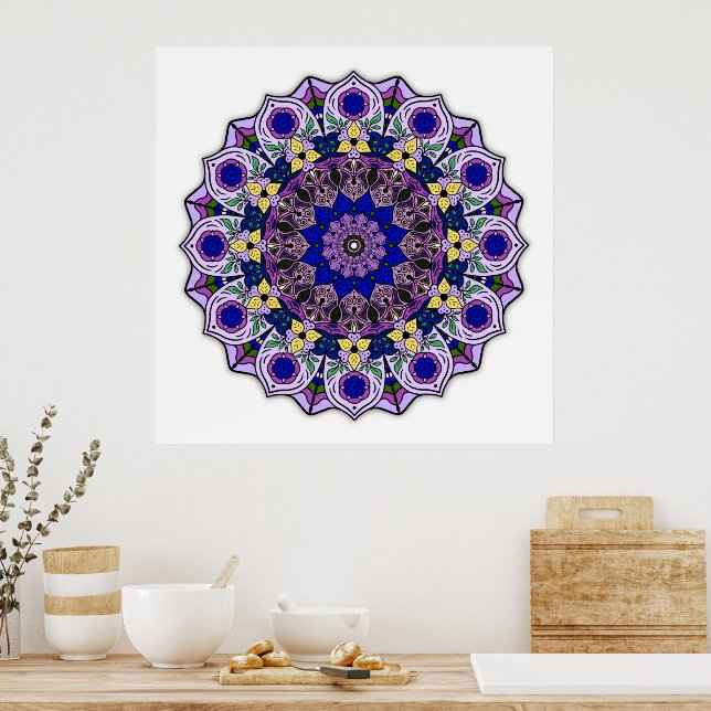 Póster Mandala 12-2 Blueberry - Poster (Cocina)