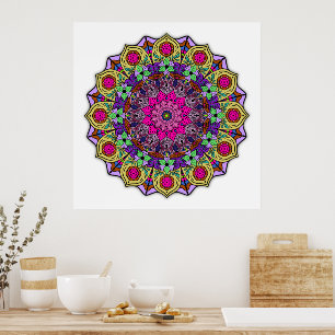 Póster Mandala 12-2 PinkFlower - Poster