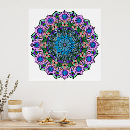 Póster Mandala 12-2 TealRose - Poster