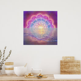 Póster Mandala 12 Sun In Ocean pink - Poster