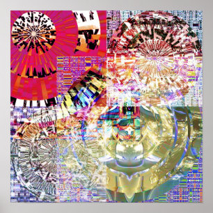 Póster Mandala 1,9 del mosaico