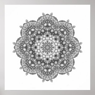 Póster Mandala a colorear adentro
