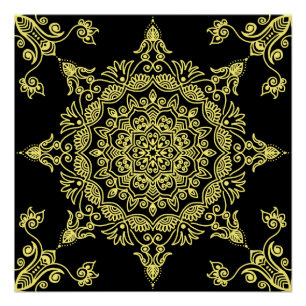 Póster Mandala amarilla