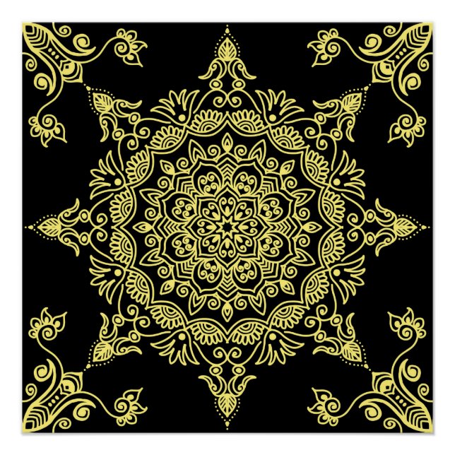 Póster Mandala amarilla (Anverso)