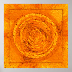 Póster Mandala anaranjada